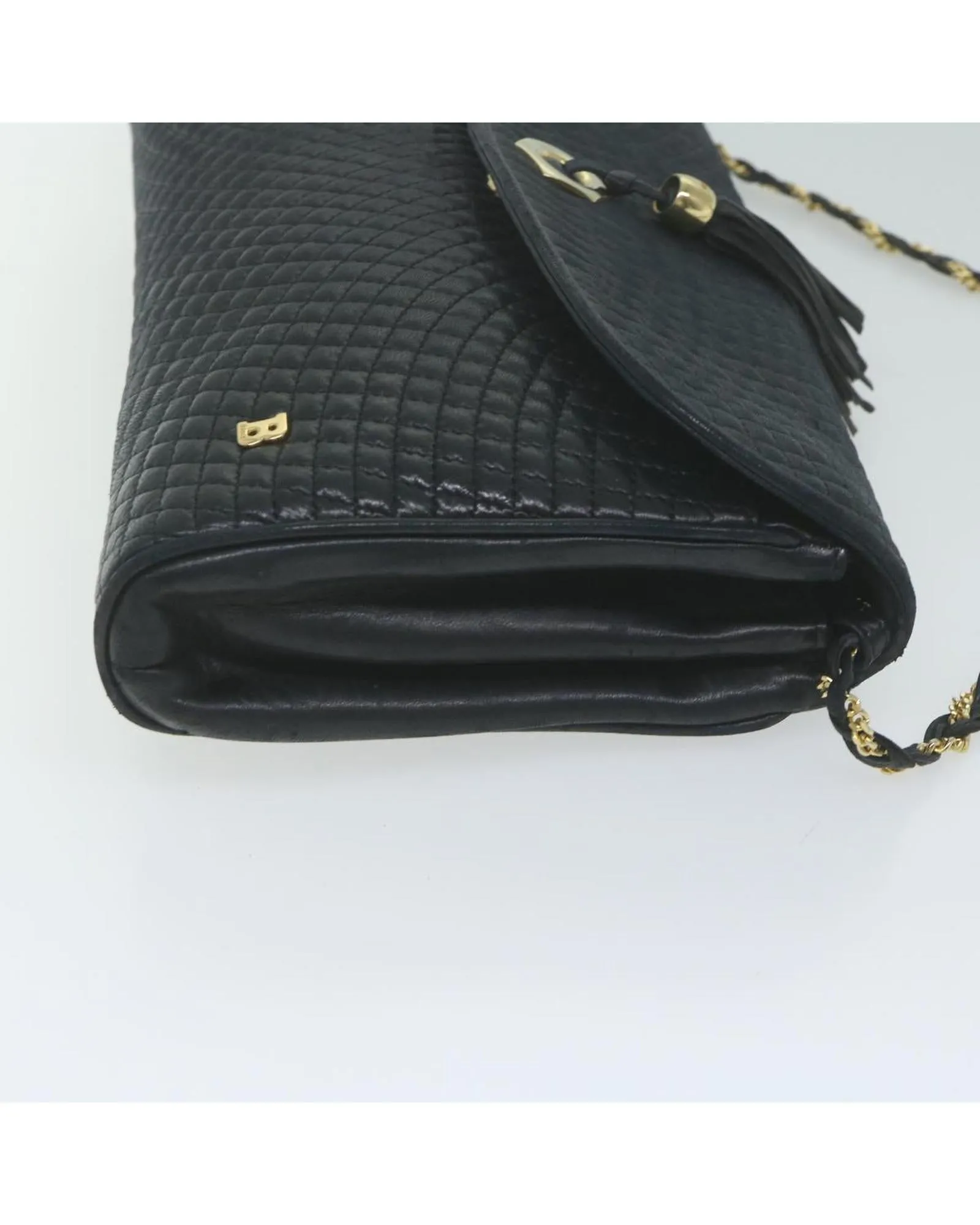 Quilted Navy Leather Shoulder Bag