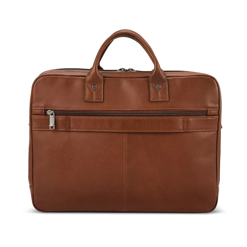 Samsonite - Classic Leather Top Loader Briefcase - Cognac