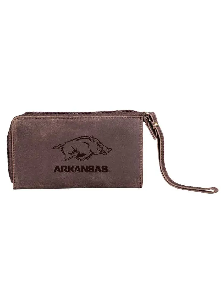 U of A Wristlet Wallet in Brown by Evergreen