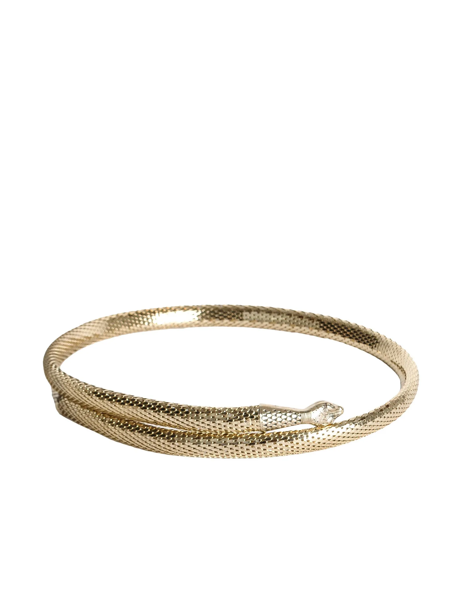 Whiting & Davis Vintage Gold Mesh Snake Belt