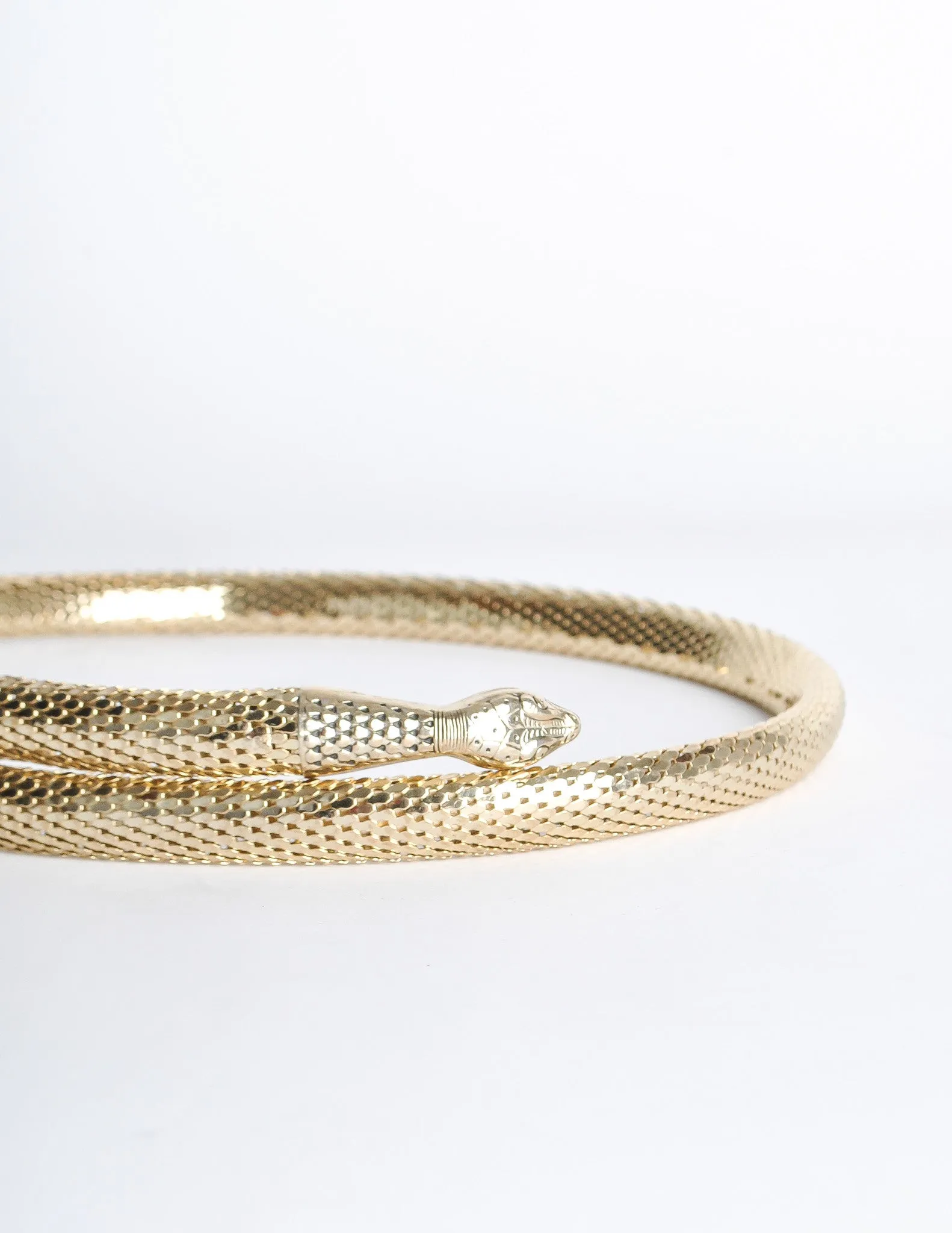 Whiting & Davis Vintage Gold Mesh Snake Belt