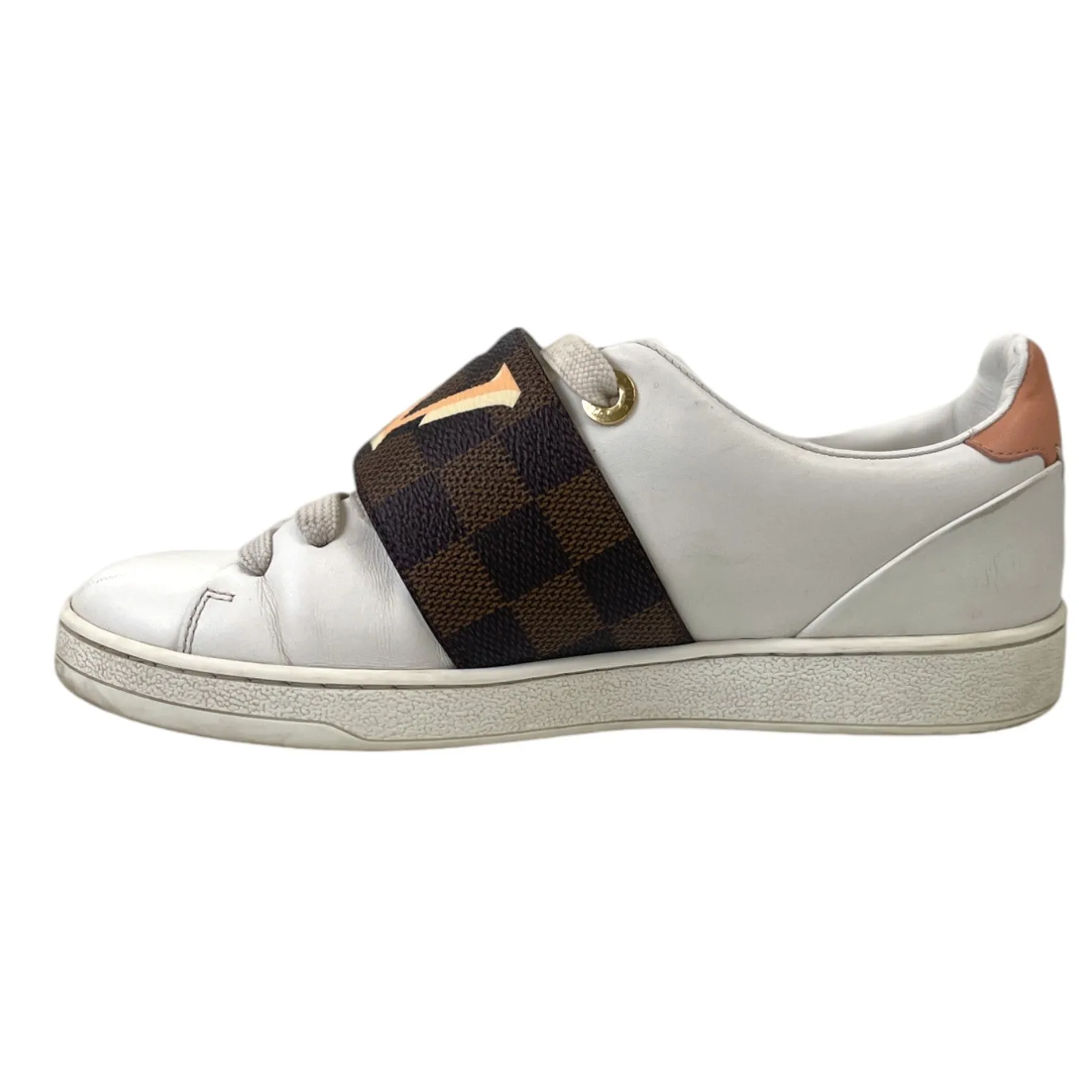 Women's Damier Ebene Front Row Low Trainers White Size EU 36 / UK 3