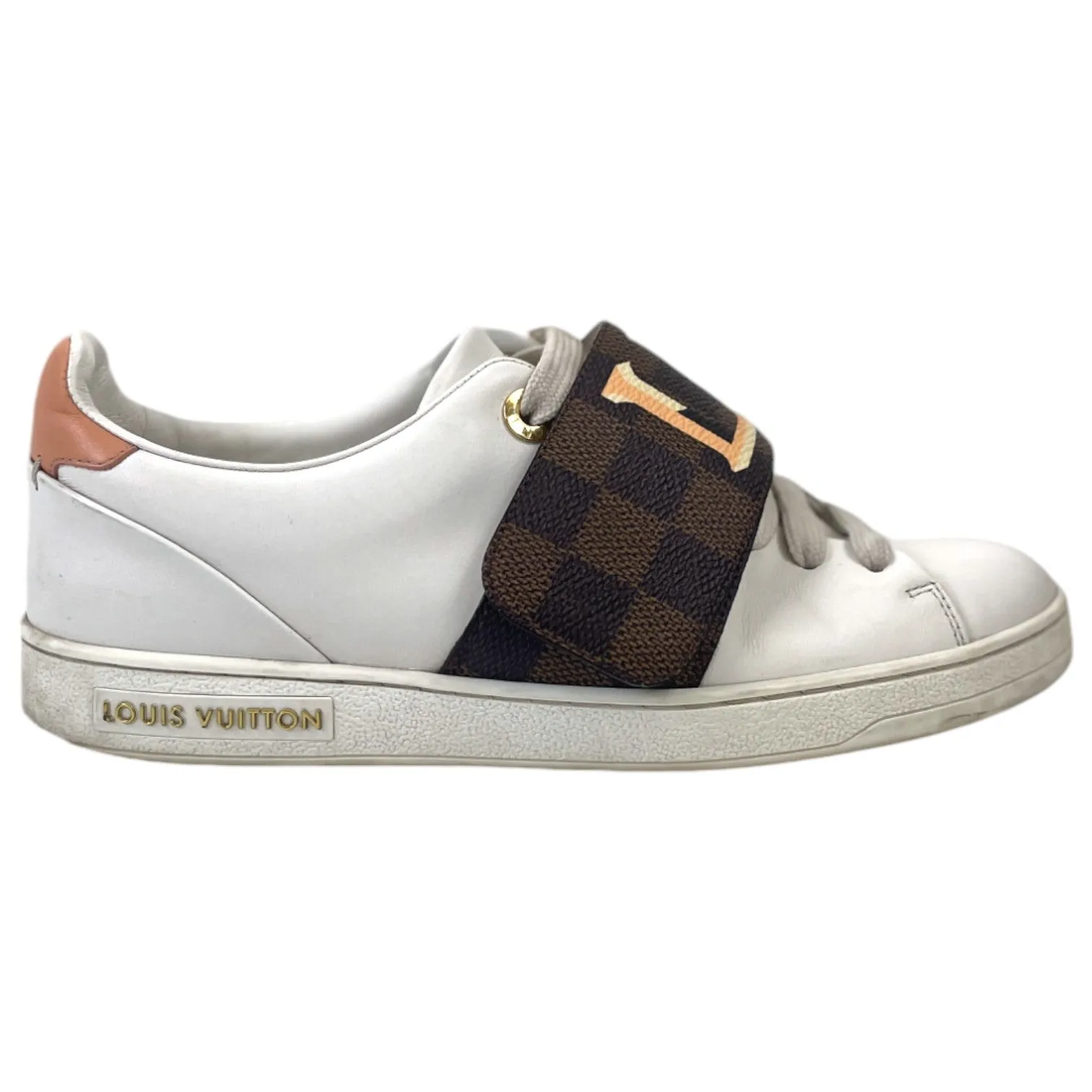 Women's Damier Ebene Front Row Low Trainers White Size EU 36 / UK 3