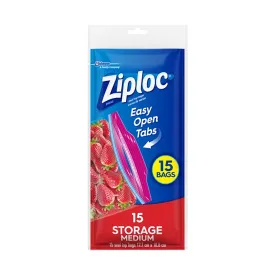 Ziploc Pouch Storage Bags Quart 15 Bags