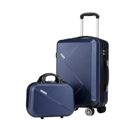 ZUNI 2PCS Luggage Suitcase Trolley Set Travel TSA Lock Storage Hard Case Navy